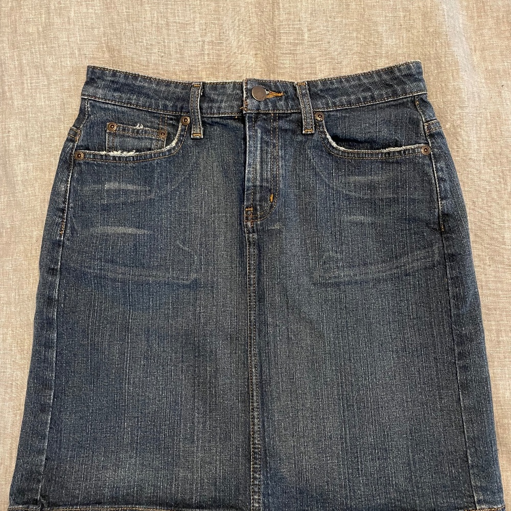 Mossimo Dark Blue Jean Denim Mini Skirt Size 4